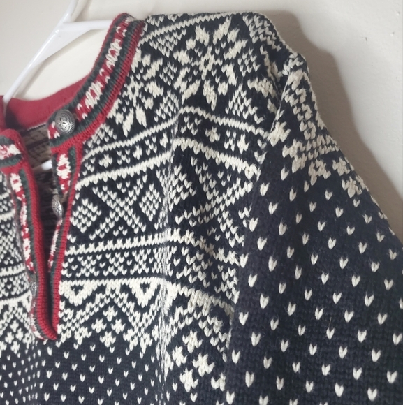 Womens Vintage L.L.Bean Nordic Fairisle Heavy Apres Ski Sweater Size Small - Picture 3 of 13